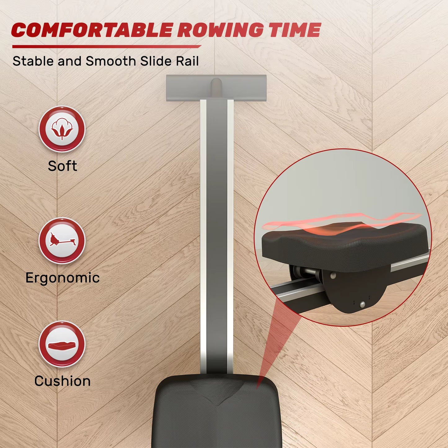 Home Rowing Machine Magnetic Rowing Machine 16 Resistance Levels LCD Display Maximum Load 120Kg Foldable Magnetic Rowing Machine