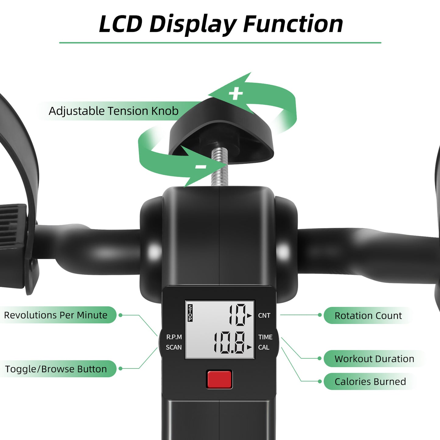 LCD Mini Heimtrainer Arm Und Beintrainer Bike Pedaltrainer Crosstrainer Stepper