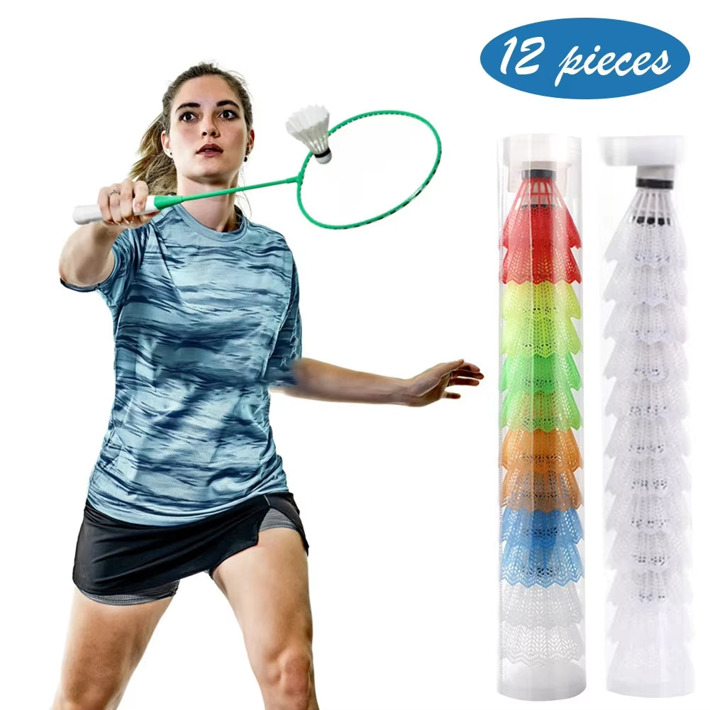 12Pcs Plastic Badminton Shuttlecock Lightweight Badminton for Hitting Practice Portable Badminton for Practice Outdoor Supplies