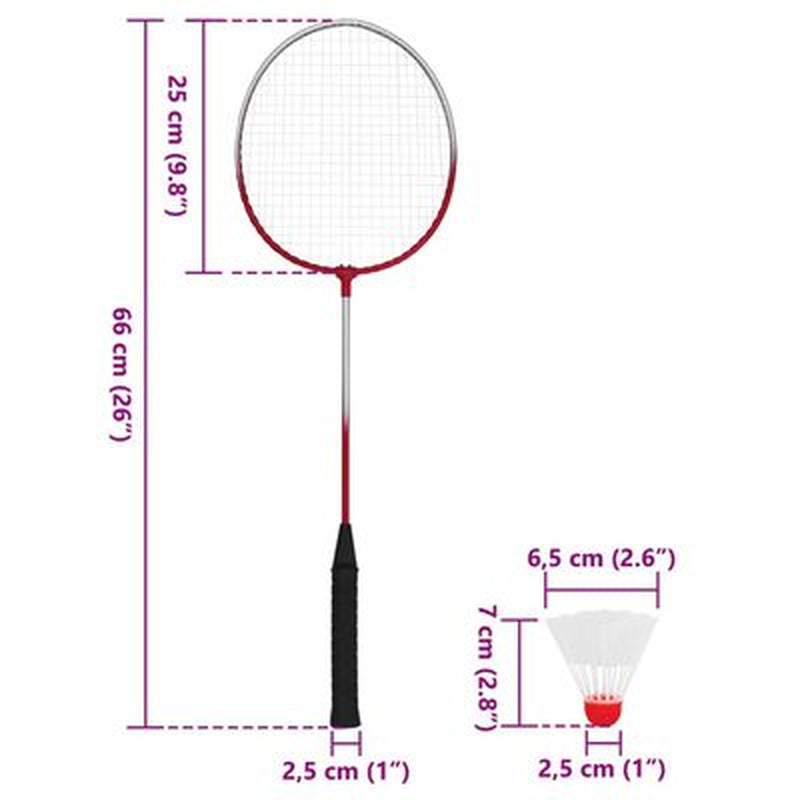 Badminton-Set Mit 4 Schlägern Und Netz 620X151 Cm