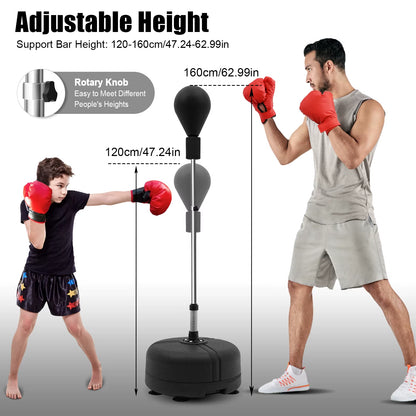 Punching Bag with Stand Adjustable Height Free Standing Boxing Reflex Bag Punching Ball Boxing Equipment for Home Gym