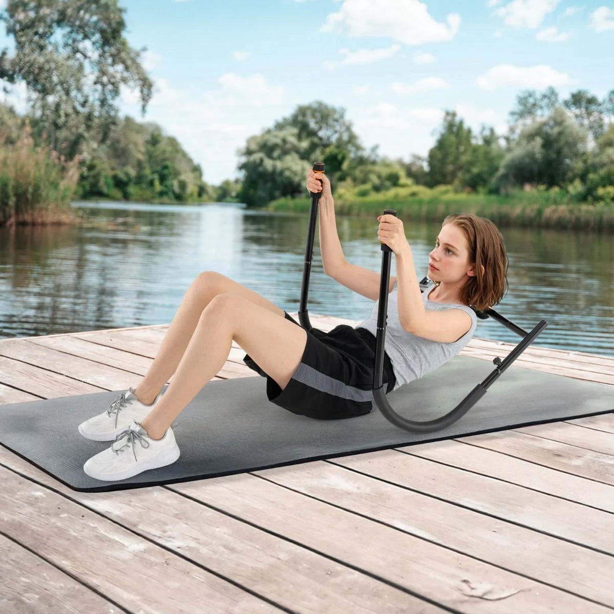Bauchtrainer Mit Gepolsterter Kopfstütze Klappbarer AB Trainer Bauchmuskeltrainer Bauch Trainingsgerät