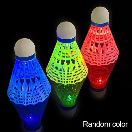 6Pcs LED Badminton Ball Glowing Light up Plastic Badminton Shuttlecocks Colorful Lighting Balls Sports Training In/Outdoor Game