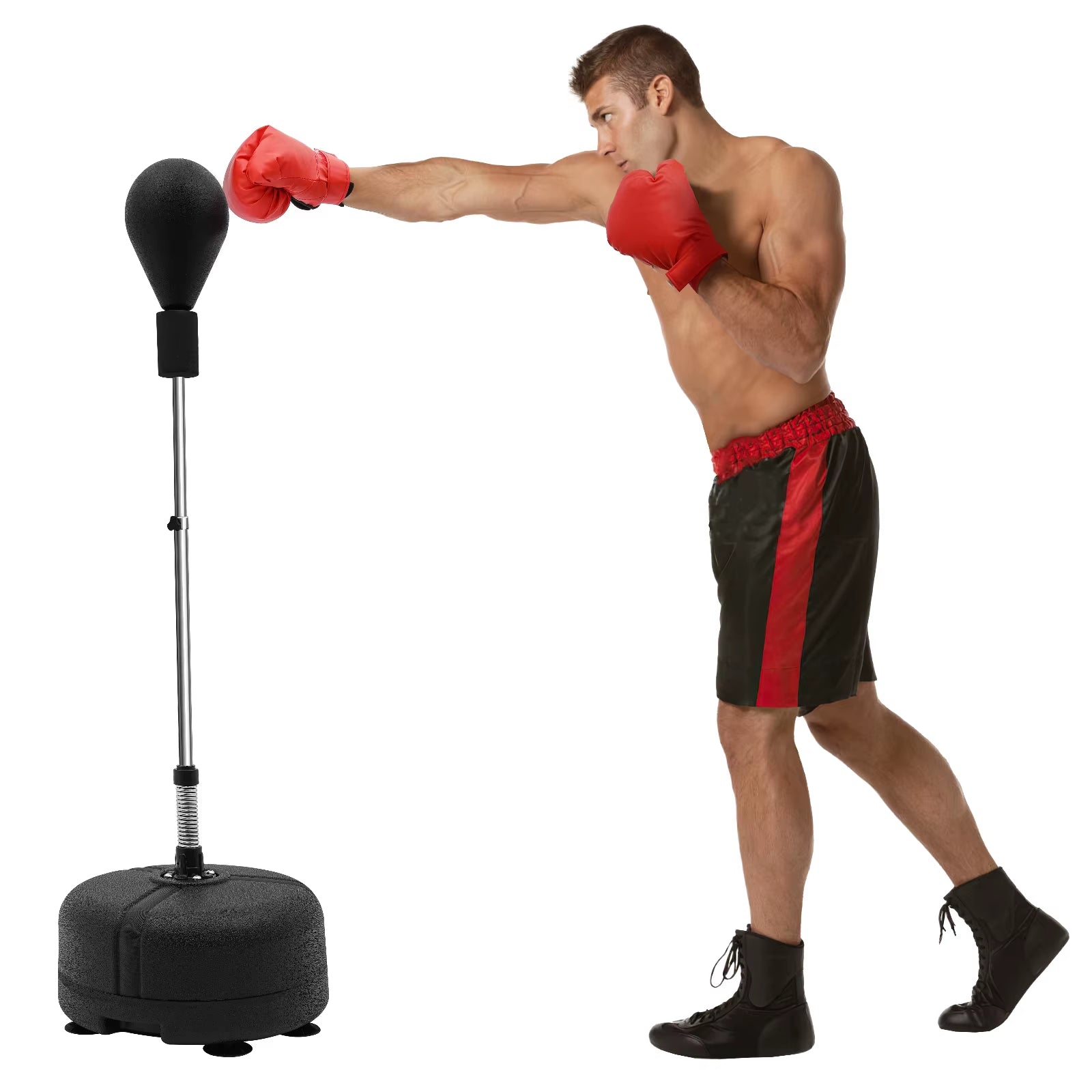 Punching Bag with Stand Adjustable Height Free Standing Boxing Reflex Bag Punching Ball Boxing Equipment for Home Gym