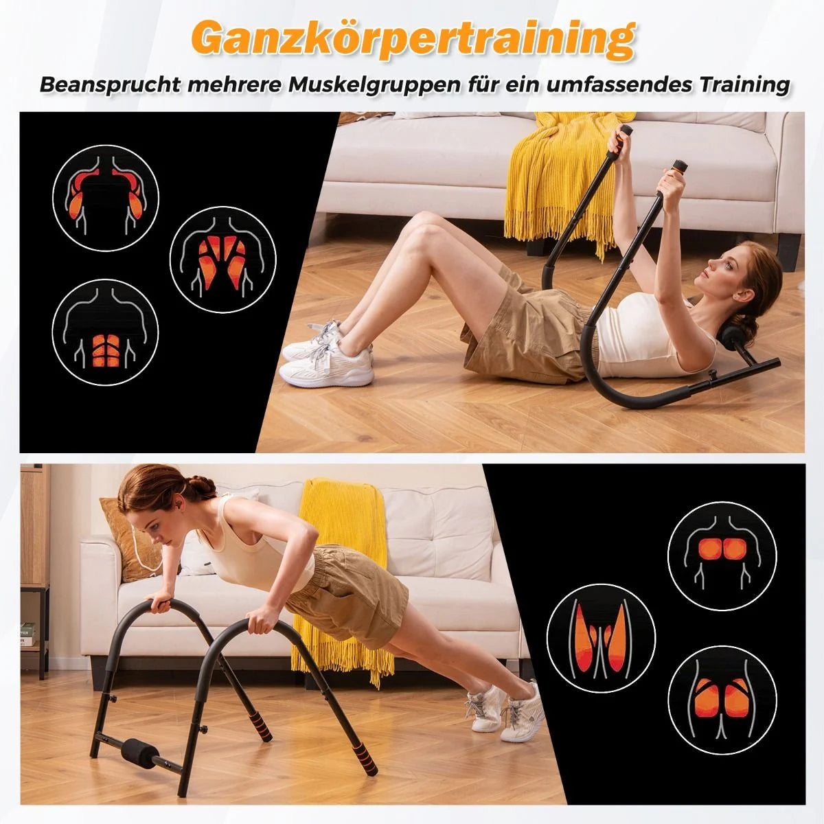 Bauchtrainer Mit Gepolsterter Kopfstütze Klappbarer AB Trainer Bauchmuskeltrainer Bauch Trainingsgerät