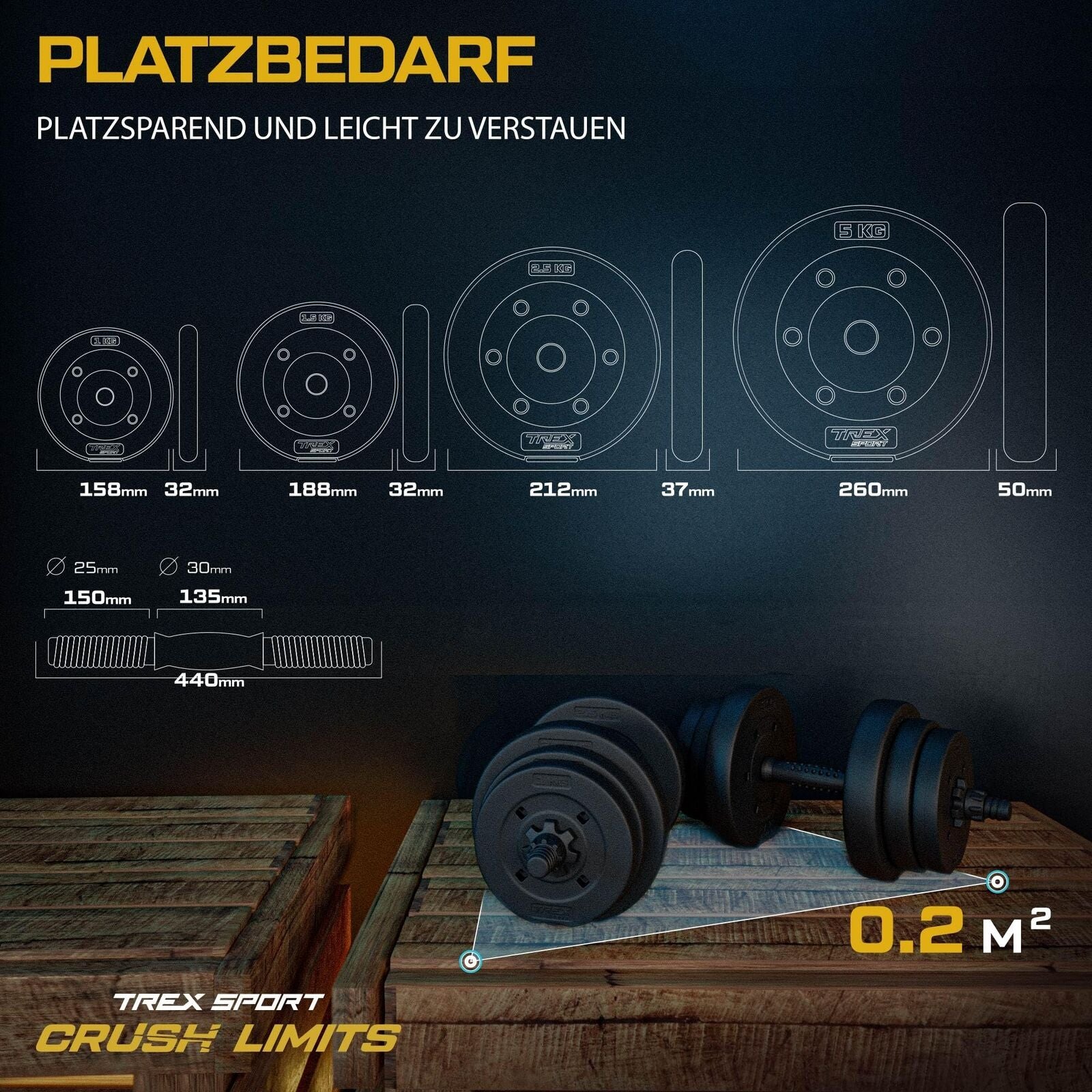 TREX SPORT Hanteln Set | Kurzhanteln 2Er Set | 20Kg 40Kg Hantel Dumbbell Set ...