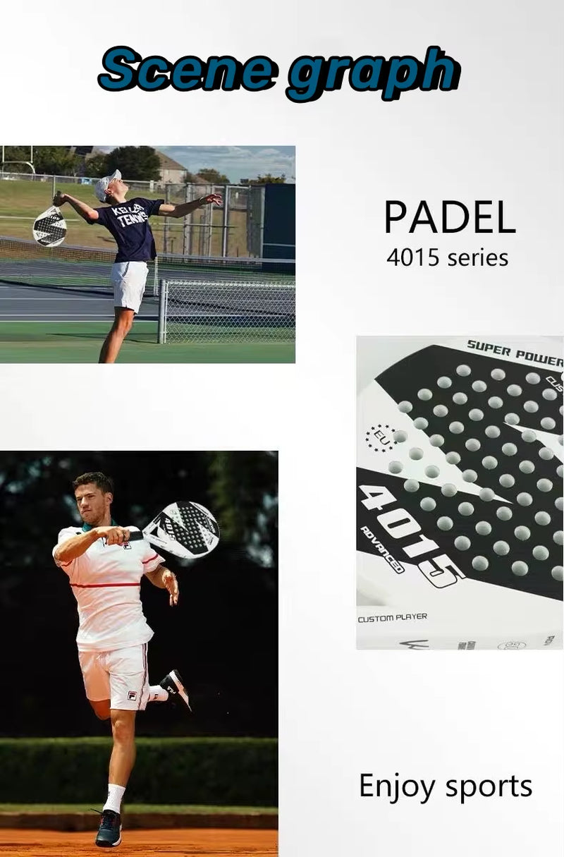 Camewin Paddle Racket Adult Prefessional Carbon Fiber Soft EVA Face Tennis Paddle Racquet Racket with Padle Bag Cover 2024 New